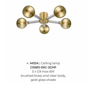 Lustra aplicata cu 5 surse de lumina design modern Mida - Img 2