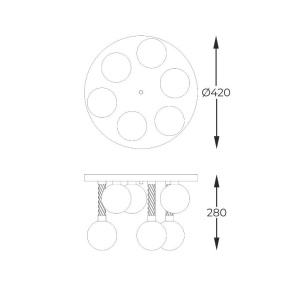 Lustra aplicata cu 6 surse de lumina design modern Mida - Img 2
