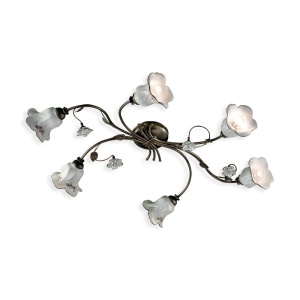 Lustra aplicata cu flori ceramice in stilul clasic Florentin PISA 6L - Img 1