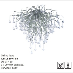 Lustra aplicata design magnific ICICLE crom, 50cm - Img 2