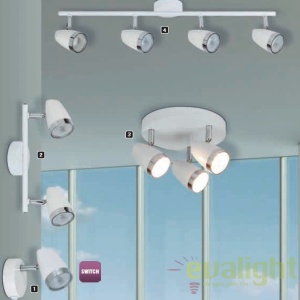 Lustra aplicata design modern alb 4 spoturi LED Karen 6669 RX - Img 2