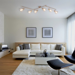 Lustra aplicata design modern Holly 6L auriu/amber - Img 2