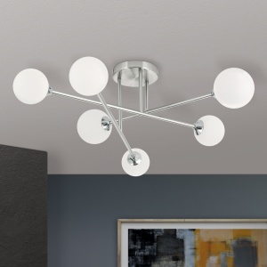 Lustra aplicata design modern SNOWWHITE 6L crom satin - Img 3