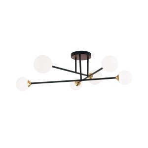 Lustra aplicata design modern SNOWWHITE 6L negru/auriu - Img 4