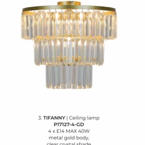 Lustra aplicata design modern Tifanny auriu - Img 3