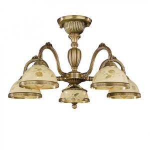 Lustra aplicata din alama cu sticla decorata design italian 5 6208