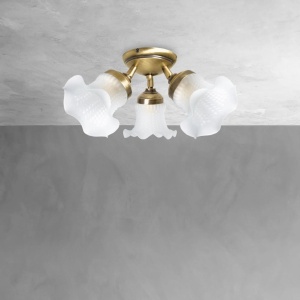 Lustra aplicata din alama design italian Glass Bell 3L - Img 2