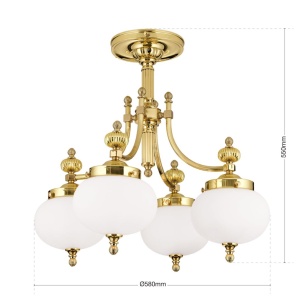 Lustra aplicata eleganta stil clasic Nostalgie 4L alama lucios/opal 241445 universul-luminii.ro