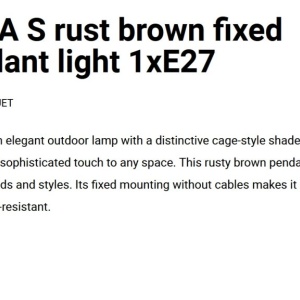 Lustra aplicata iluminat exterior decorativ IP54 NARA S maro rustic - Img 2