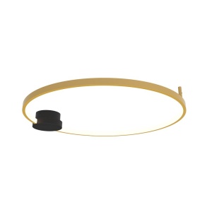 Lustra aplicata LED design inelar Ring auriu, 60cm - Img 1