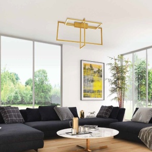 Lustra aplicata LED design modern geometric Erick auriu - Img 4