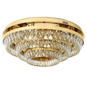 Lustra aplicata LED, Plafoniera, Auriu, Sticla, SAYOV 80 auriu - Img 1