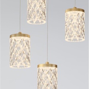 Lustra aurie cu 5 pendule LED PHOS 630925 universul-luminii.ro