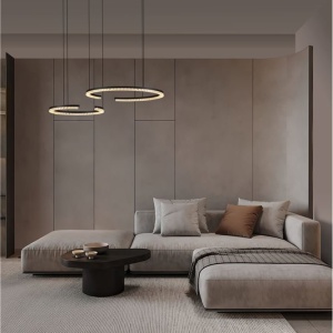 Lustra circulara aluminiu negru GREAMY D-93cm 623305 universul-luminii.ro