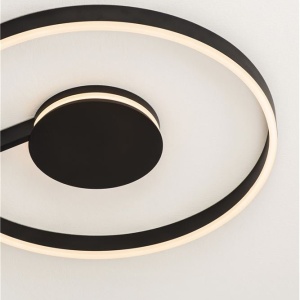 Lustra circulara aluminiu negru LED CCT SIENA 60cm, 2, universul-luminii.ro