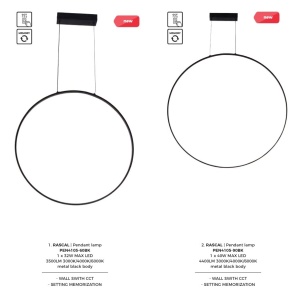 Lustra circulara suspendata LED CCT RASCAL 90cm - Img 3