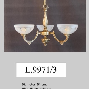 Lustra clasica suspendata cu 3 brate design italian 9971 - Img 2