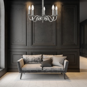 Lustra clasica suspendata design traditional Richmond 5L argintiu 1505-5SS SRT 182935 universul-luminii.ro