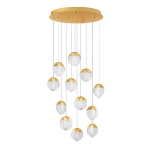 Lustra cu 12 pendule LED ALICIA auriu