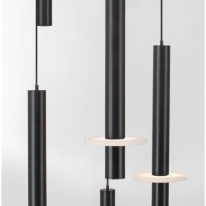 Lustra cu 12 Pendule tub subtire aluminiu negru si alabastru LED NOEMI - Img 6