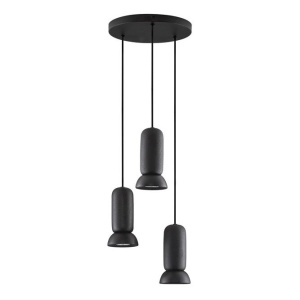 Lustra cu 3 pendule ceramica neagra PARLO