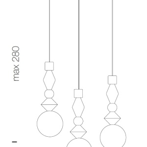 Lustra cu 3 pendule deosebite design LUX Pandora 73365 universul-luminii.ro
