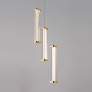 Lustra cu 3 pendule LED 2700K PHEME auriu periat - Img 5