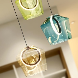 Lustra cu 3 pendule LED design decorativ Ingrid 3L color 160605 universul-luminii.ro