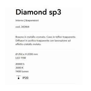 Lustra cu 3 pendule LED design modern Diamond SP3 164405 universul-luminii.ro