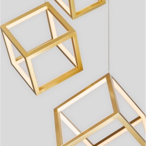 Lustra cu 3 pendule LED design modern geometric GABBIA auriu NVL-9818232 75755 universul-luminii.ro
