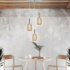 Lustra cu 3 pendule LED design modern Micron crom/auriu SV-413626 75175 universul-luminii.ro