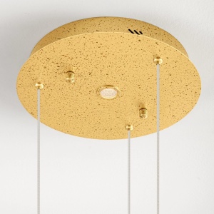 Lustra cu 3 pendule LED otel auriu si sticla MALORY - Img 8