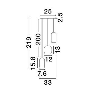 Lustra cu 3 pendule metal negru, maro, verde MARLIN 625915 universul-luminii.ro