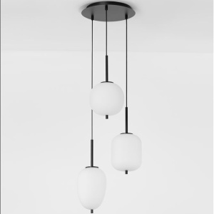 Lustra cu 3 pendule modern Lato negru 202035 universul-luminii.ro