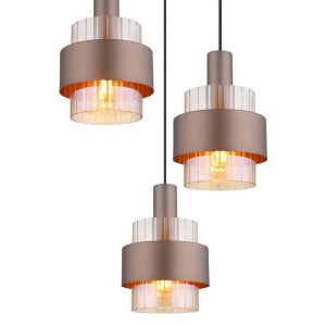 Lustra cu 3 pendule Sticla Chihlimbar Metal Bronz MILLEY 249815 universul-luminii.ro