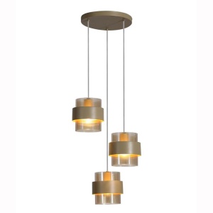 Lustra cu 3 pendule stil scandinav Royal chihlimbar