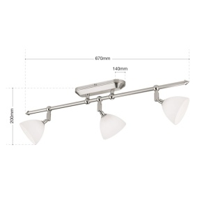 Lustra cu 3 spoturi design modern OPALDESIGN, satin 241295 universul-luminii.ro