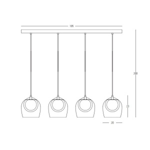 Lustra cu 4 pendule design modern LED LIGHT 153365 universul-luminii.ro