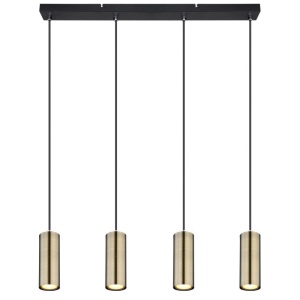 Lustra cu 4 pendule design modern ROBBY negru mat, alama mat 114285 universul-luminii.ro