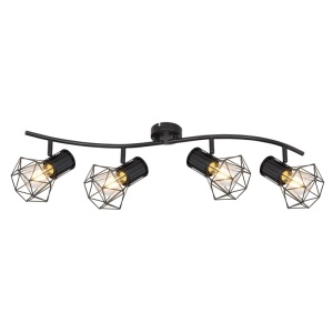 Lustra cu 4 spoturi directionabile design industrial PRISKA negru 210605 universul-luminii.ro
