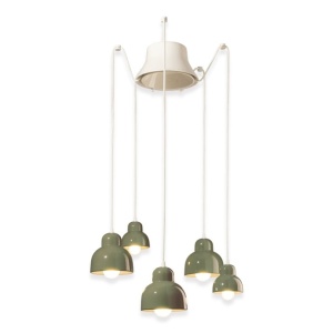 Lustra cu 5 pendule design italian realizat manual din ceramica BERIMBAU 216285 universul-luminii.ro