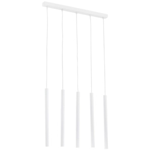Lustra cu 5 pendule design minimalist Etna plus alb