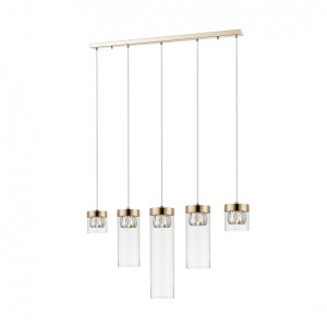 Lustra cu 5 pendule design modern GEM auriu P0389-05E-F7AC ZL