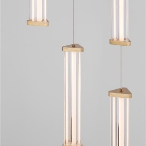 Lustra cu 5 pendule LED 3000K PHEME auriu periat - Img 4