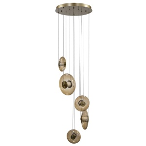 Lustra cu 5 pendule LED ANDORA 3-STEP DIMM amber