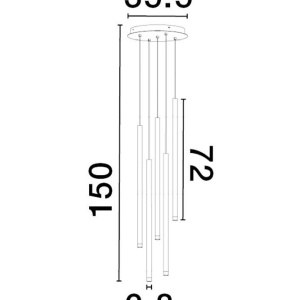 Lustra cu 5 pendule LED design tubular DANDIA 121585 universul-luminii.ro