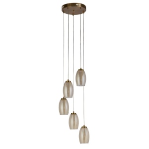Lustra cu 5 pendule suspendata moderna Cyclone 137045 universul-luminii.ro