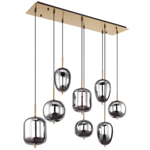 Lustra cu 8 pendule design modern Blacky I negru mat, alama 113935 universul-luminii.ro