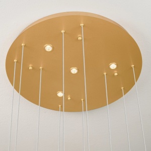 Lustra cu pendule LED otel auriu si sticla transparenta AVESA 60W - Img 10