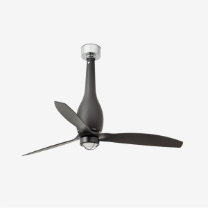 Lustra cu Ventilator si telecomanda ETERFAN M LED negru 124085 universul-luminii.ro